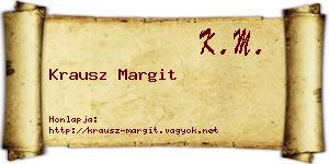Krausz Margit névjegykártya